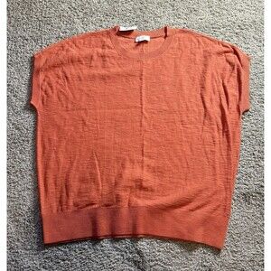 Ann Taylor Loft Outlet Sweater Short Sleeve Orange Women's XXL NWT